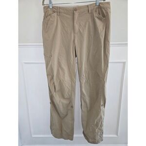 Orvis Womens Khaki Roll Up Hiking Pants Size 16 Tan Lightweight Stretch Outdoor